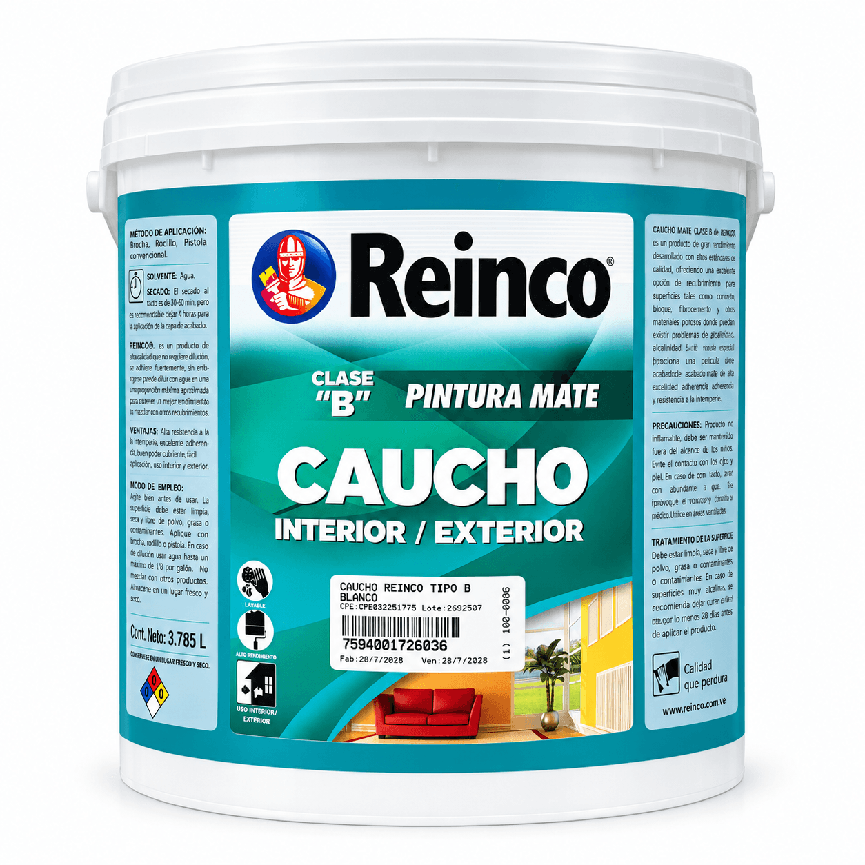 Caucho Reinco Tipo B Blanco Cuñete