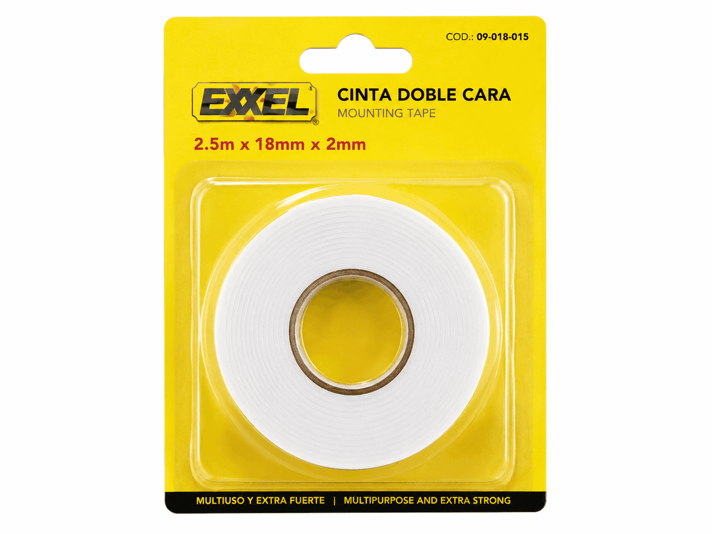 Cinta Doble Cara Exxel 18 mm x 2,5 m