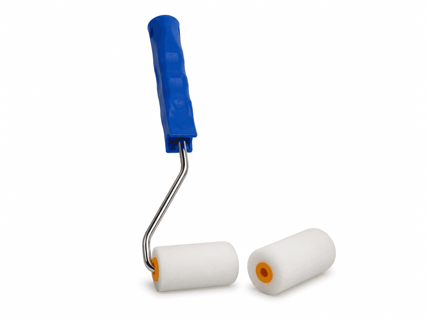 Minirodillo Cromado Goma Espuma 4" Blanco