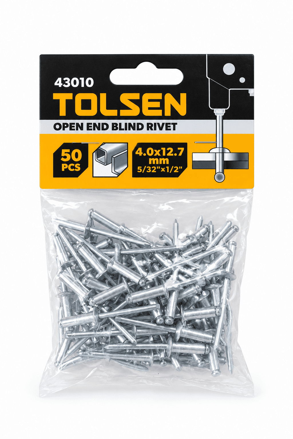 Remache 3,2x6,4mm, 1/4" Tolsen