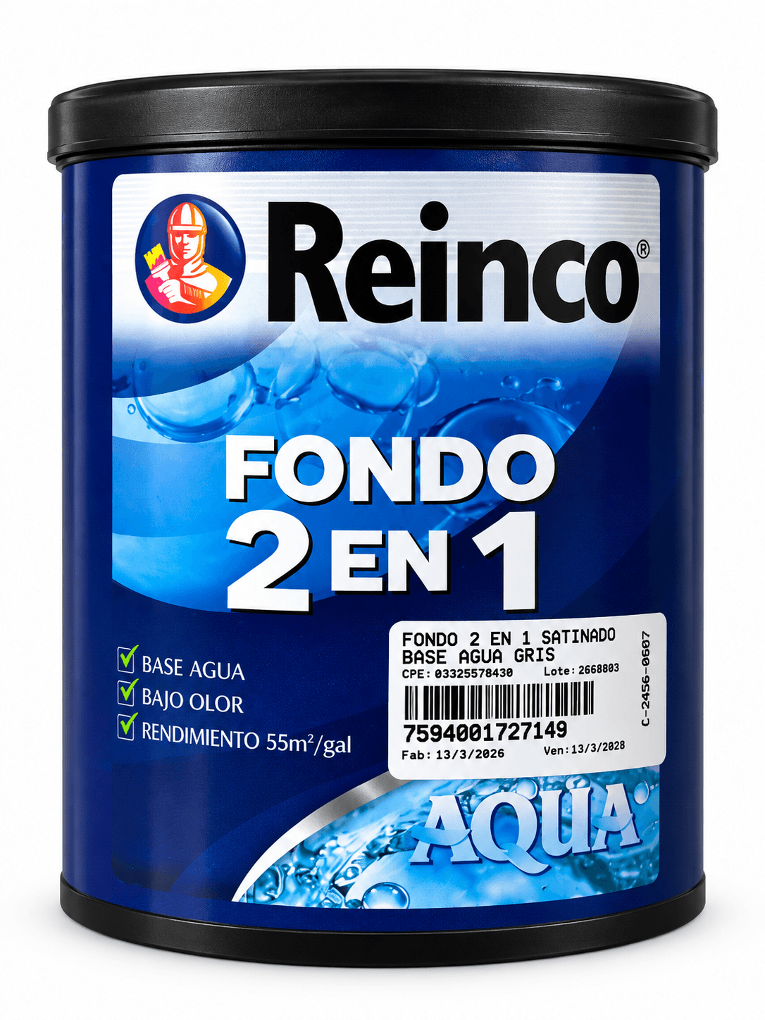 Fondo 2 En 1 Satinado Base 1/4 Galon Reinco