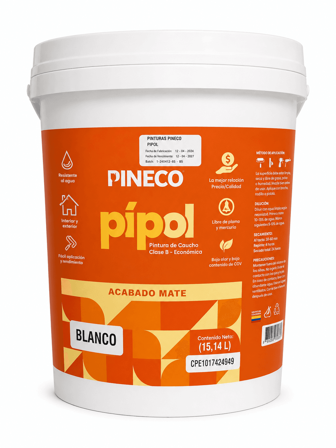 Pintura Pipol Clase B Mate Cuñete