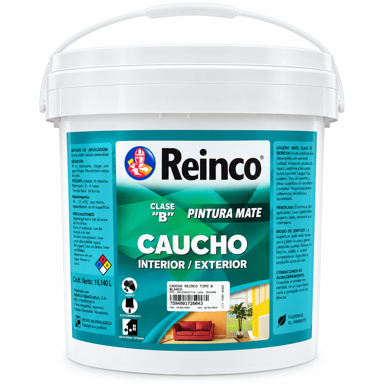 Caucho Reinco Tipo B Blanco Galon