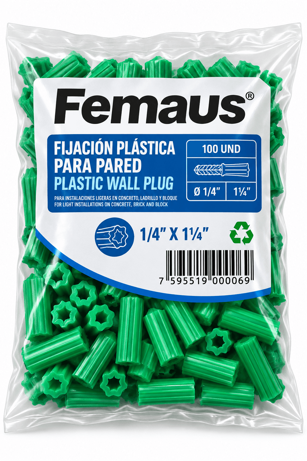 Ramplug Verde 1/4 - 100 Und
