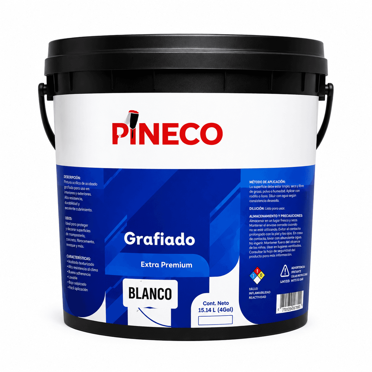 Pintura Grafeado Premium Blanco Cuñete 4g Pineco