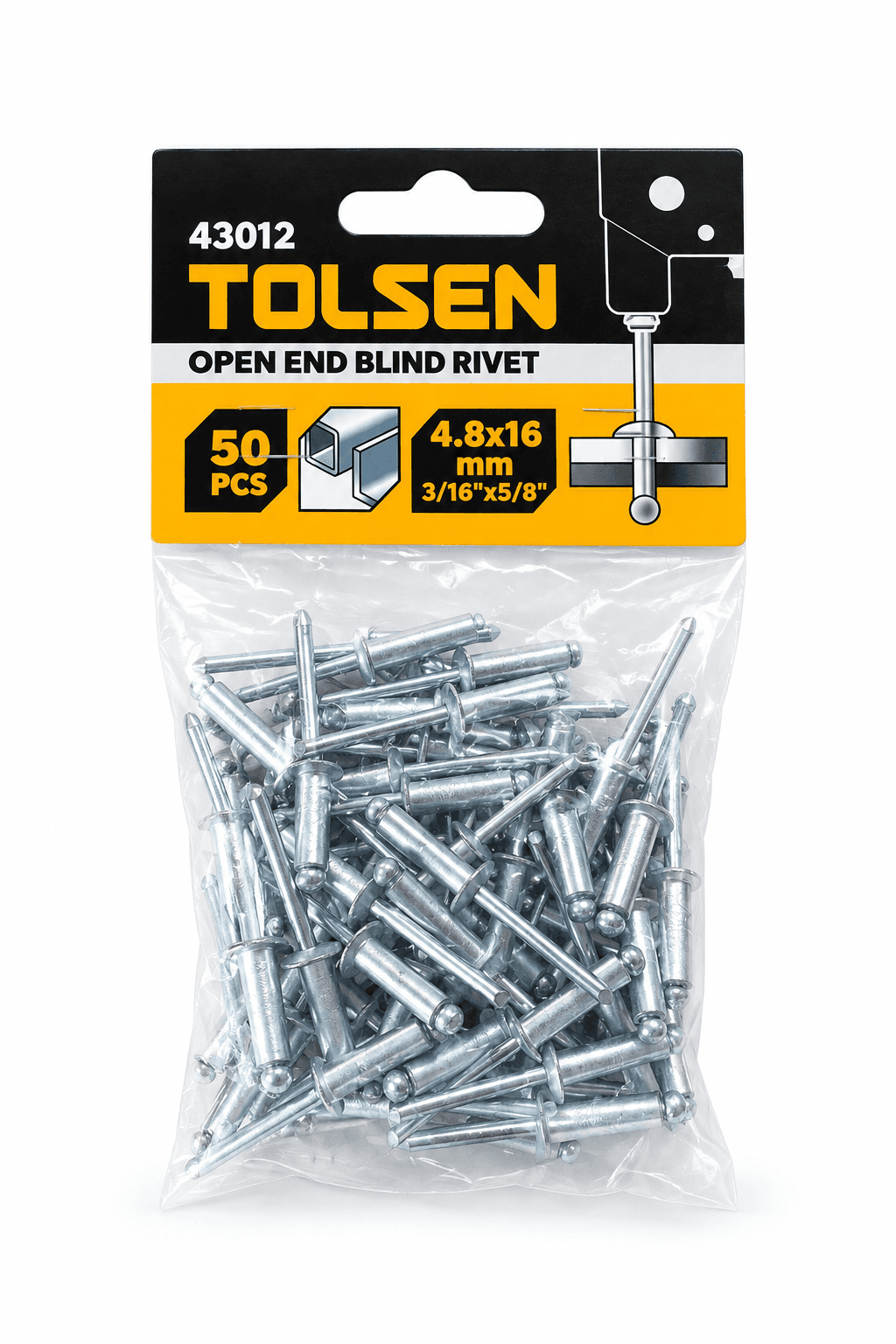 Remache 2,4x8mm, 5/16" Tolsen