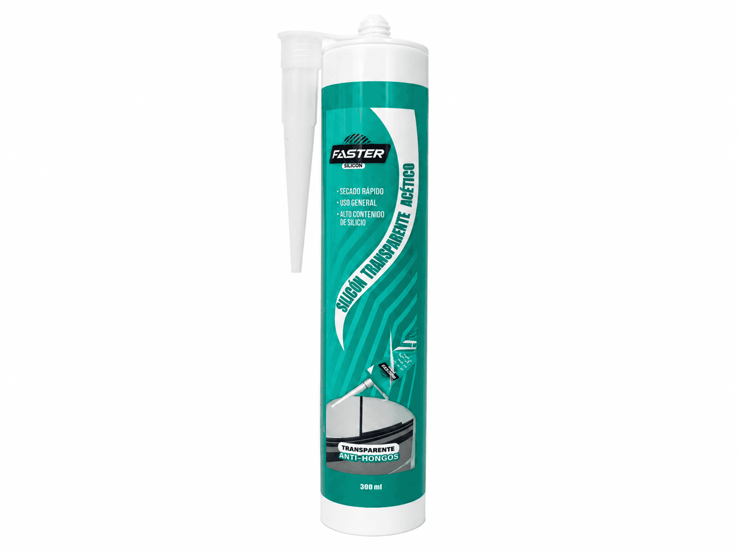 Silicón Transparente Faster 300 ml